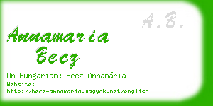 annamaria becz business card